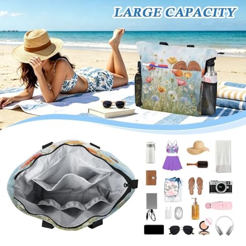 Sac de plage imperméable anti-sable extra large avec zone humide séparée