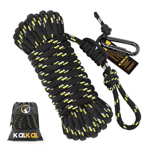 Kalkal Tree Stand Safety Rope, 30FT Reflective Lifeline Hunting Safety Harness Tree Strap For Tree-Stand Hunting