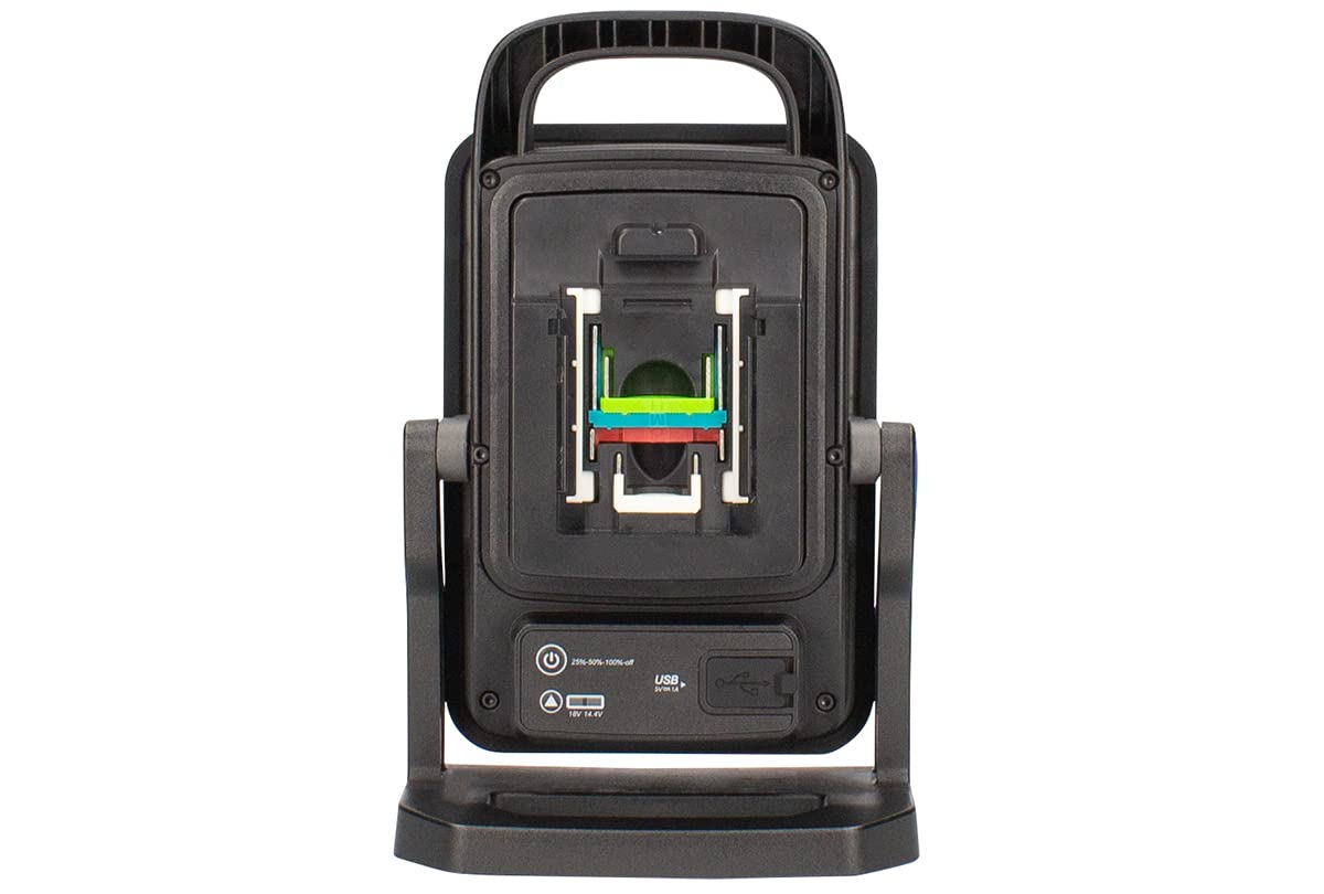as - Schwabe Acculine 46451 Multi A2 - Foco móvil para baterías de diferentes fabricantes, 20 W y marco plegable, para iluminación exterior, duración máxima: 40 h a 18 V/12 Ah, IP54, color gris