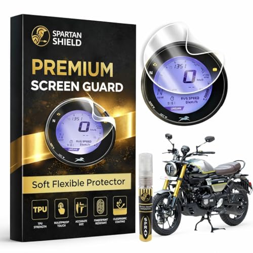 Image of Spartan Shield Digital Meter Protector For TVS RONIN - SS - DS - TD 2024+ || Soft Thin Flexible TPU Instrument Cluster Film Guard || Ronin Bike Accessory 2026 [Not Tempered Glass]