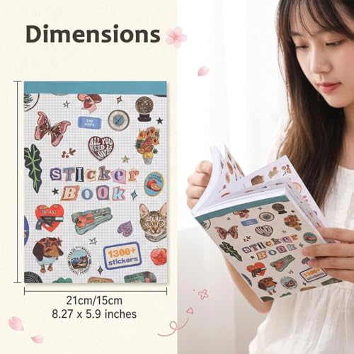 Image of PATPAT 50 Sheets Sticker Book for Journal, 1300 Cute Designs