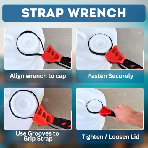 5-Gallon Stackable Water Storage Containers, Water Treatment, w/ 5 Lids + 1 Spigot, Easy Fill, Survial Supply Emergency Water Storage for Disaster Preparedness, 20 Gallon (4 Tanks) - Image 6