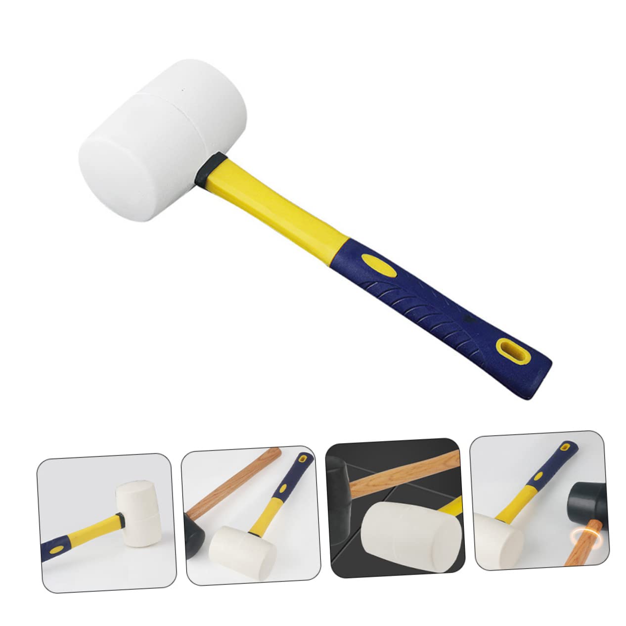 Mikikit 1pc Anti-slip Installation Rubber Hammer for Flooring The Hammer Mini for Installati