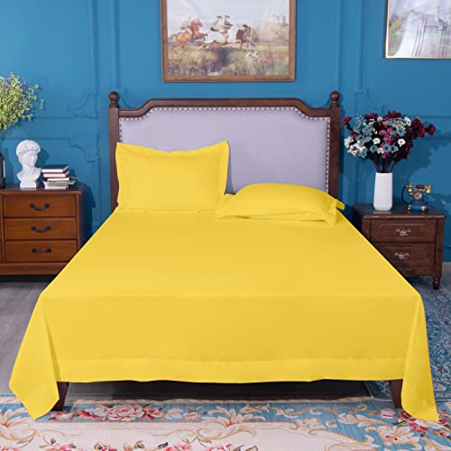 Image of NTBAY Full Microfiber Flat Sheet, 81 x 96, Yellow