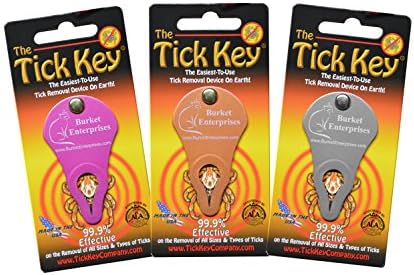 Burket Enterprises 3-Pack Tick Key Removers - Great Gifts - Removes All Types of Ticks-Even Deer Ticks!