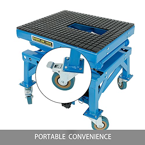 300lbs Heavy Duty Hydraulic Motorcycle Scissor Jack Lift with The Foot Peg Hold Downs Fit for Motorbike Dirt Bike Hydraulic Center Stand Lift with 4 Wheels - Image 6
