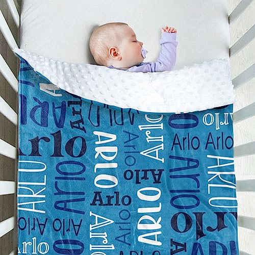 Image of Custom Baby Blanket - Personalized Names Design - Soft Plush Blanket with Double Layer Dotted Backing for Boys Girls Color08(30x40 inches)
