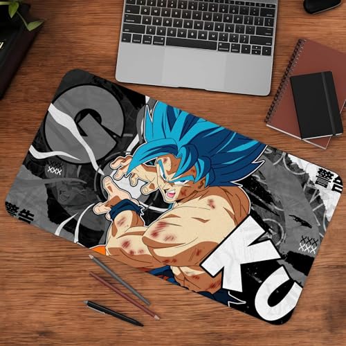 Image of Large Anime Mouse Pad | Goku Gaming Mouse Pad | 3mm Thick with Anti-Skid Rubber Base | Anime Desk Met for Laptop Desktop PC Gaming Mousepads Rubber Base with- Anti Skid | Size (11 x 23 Inch)