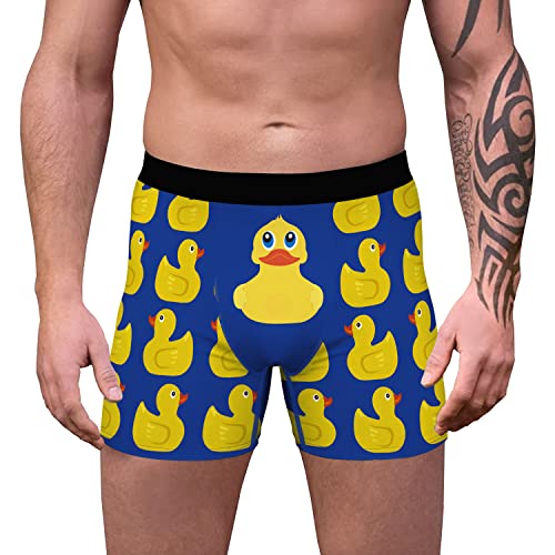 Aueyan Funny Underwear For Men Blue Yellow Mens Boxer Briefs With Designs Fun Boxers Cute Duck Pajama Shorts Sleep Pj Crazy Unique Underwear Briefs Novelty Boxer Printed Short Leg M Medium thumb #2