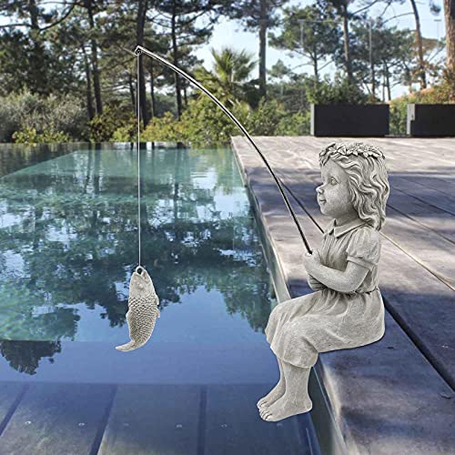 Nacome Gifts For Garden Home Mon Grandma The Little Fishergirl Gardenhome Decor Statue,Fisherman Figurine Sculpture,Outdoorindoor,Desk,Pool Pond Ornament thumb #4