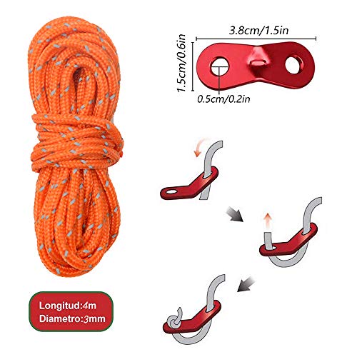 Ziyero 8 pz Nylon Riflettente Tenda Guy Line