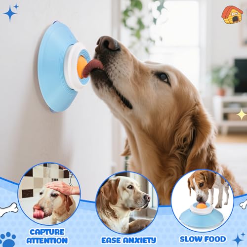 LTFIOON Hundelickspielzeug, Schleckball Hund, PP Nassfutter Lick Pad mit Saugnapfbecher, Lick Bowl Hund für Haustier Angst Relief und Langsam Füttern