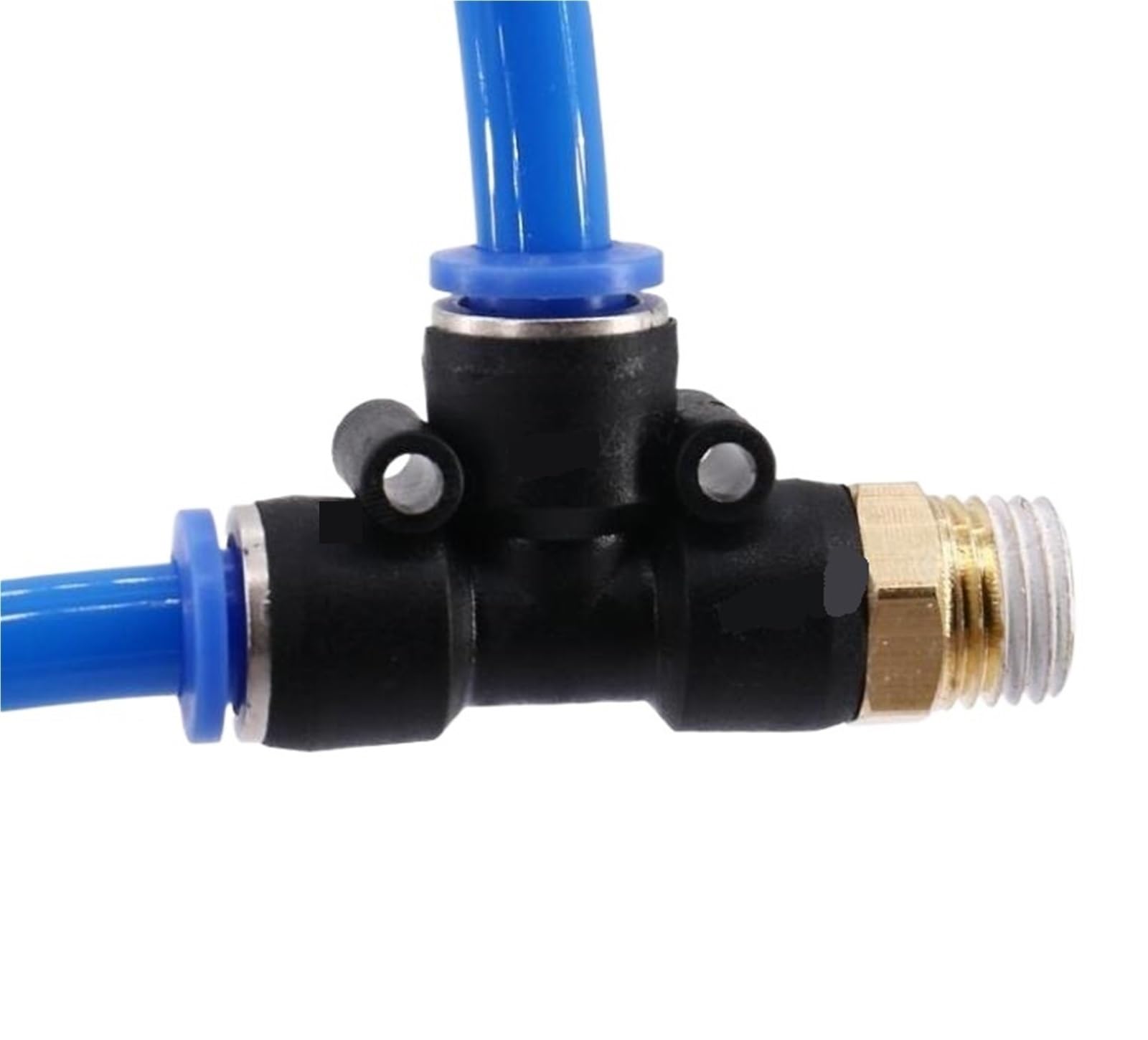 Conector neumático para evitar fugas en mangueras de 3 vías en forma de T con rosca 1/4