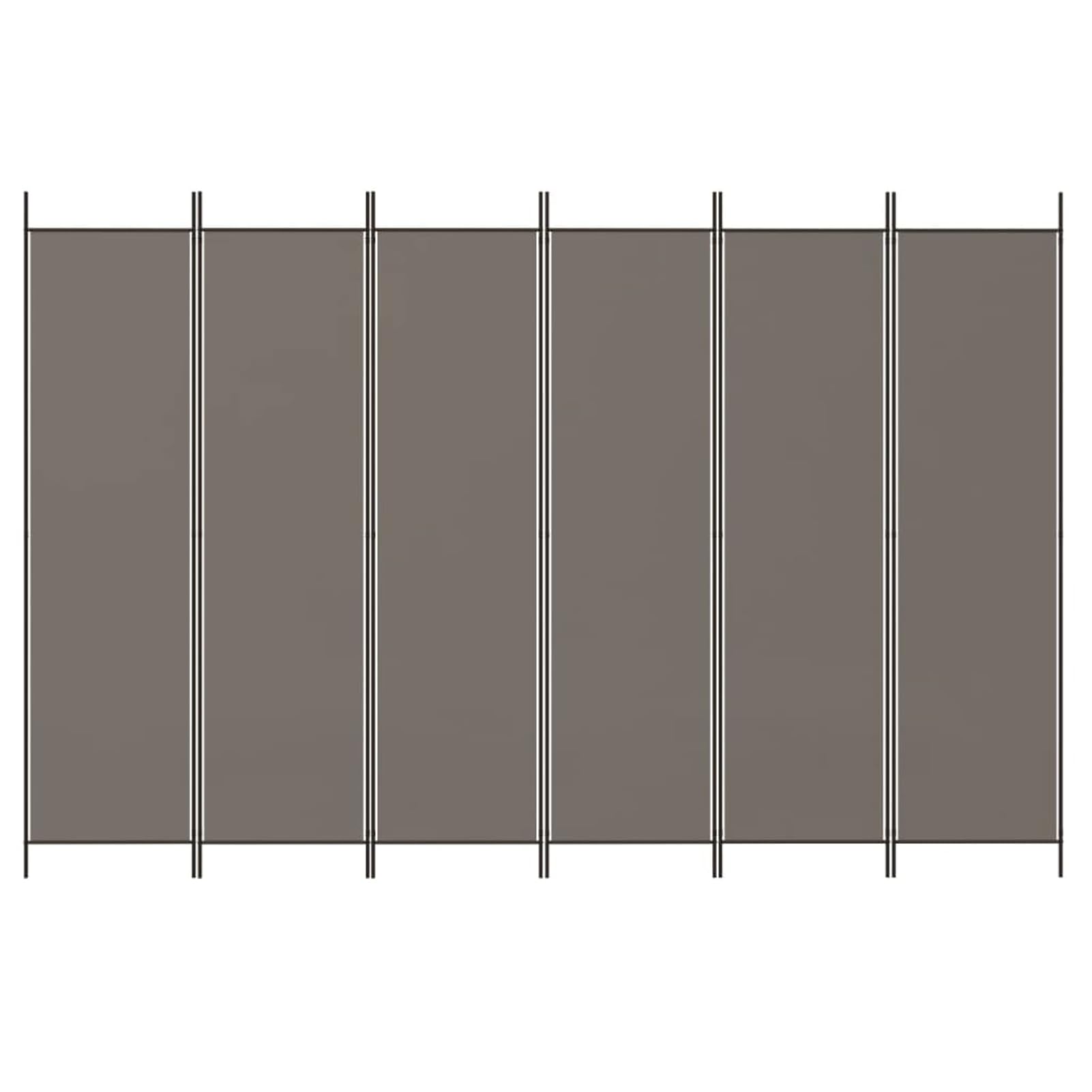Gecheer Separatore Ambiente, 6 Pannelli in Tessuto Antracite 300x220 cm, Schermo Divisoio Pieghevole per Privacy, Parete Divisoria per Camera, Ufficio, Soggiorno