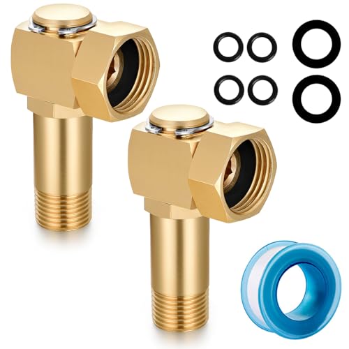 SIGURANTA Brass Hose Reel Swivel Elbow 3/4 GHT x 1/2 NPT Hose Reel Swivel Replacement Part 360 Degree Rotating Heavy Duty Swivel Fitting for Garden Hose Reel Cart