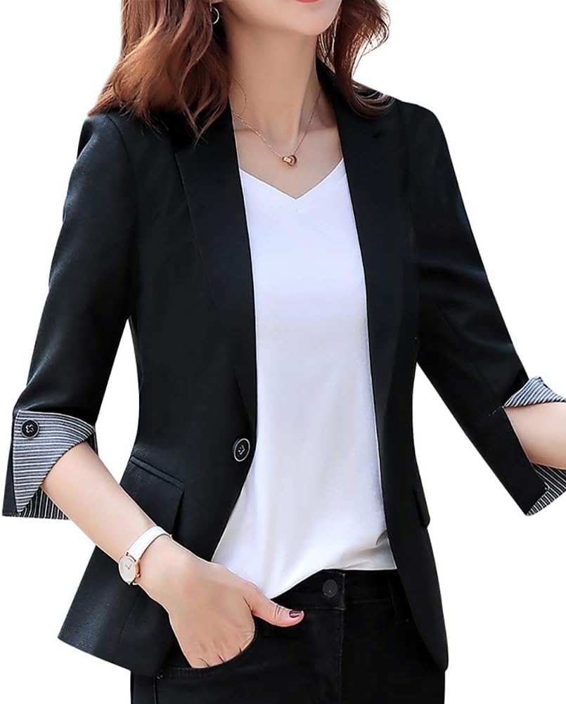 SUSIELADY Womens Casual Jacket Casual Work Blazer Office Jacket Slim Fit Blazer for Business Lady