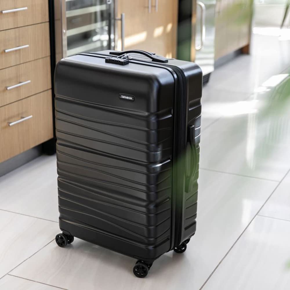 Samsonite 145796-1027 Evolve SE 3 Piece Spinner Luggage Set, Bass  Bundle with Deco Gear 10 Piece Luggage Accessory Kit: Black