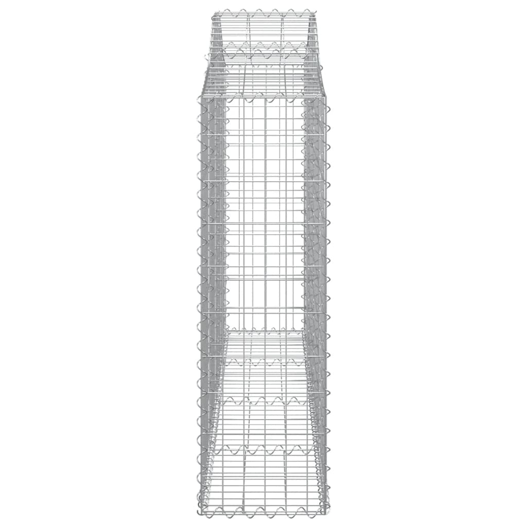 Gabionen mit Hochbogen 5 STK. 200 x 30 x 100/120 cm verzinktes Eisen, Gartenbarriere, dekorative Gabionenkörbe, 3,5 mm Draht, Winddicht, robust, Terrasse, Vorgarten