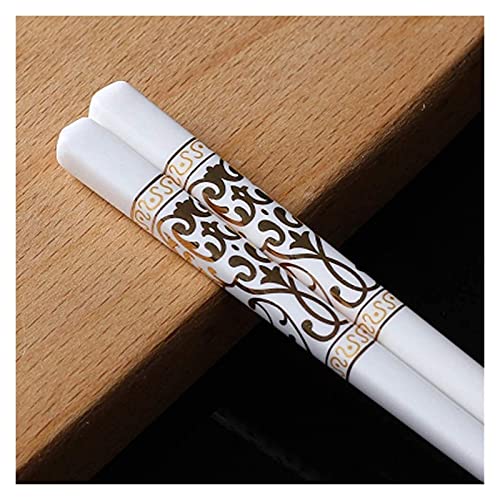Baguettes Chinoises Réutilisables en Porcelaine, Compatibles Lave-Vaisselle, Lot De 5, Faciles À Nettoyer, Antidérapantes Et De Luxe, 24 Cm (9,4 Pouces).
