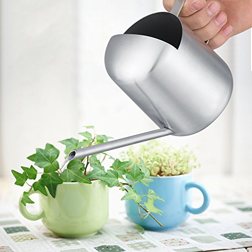 Stainless Steel Watering Can Long Spout Modern Style 300ml for Home Garden Lawn Plants with Semi-Open Spout Design - Image 4