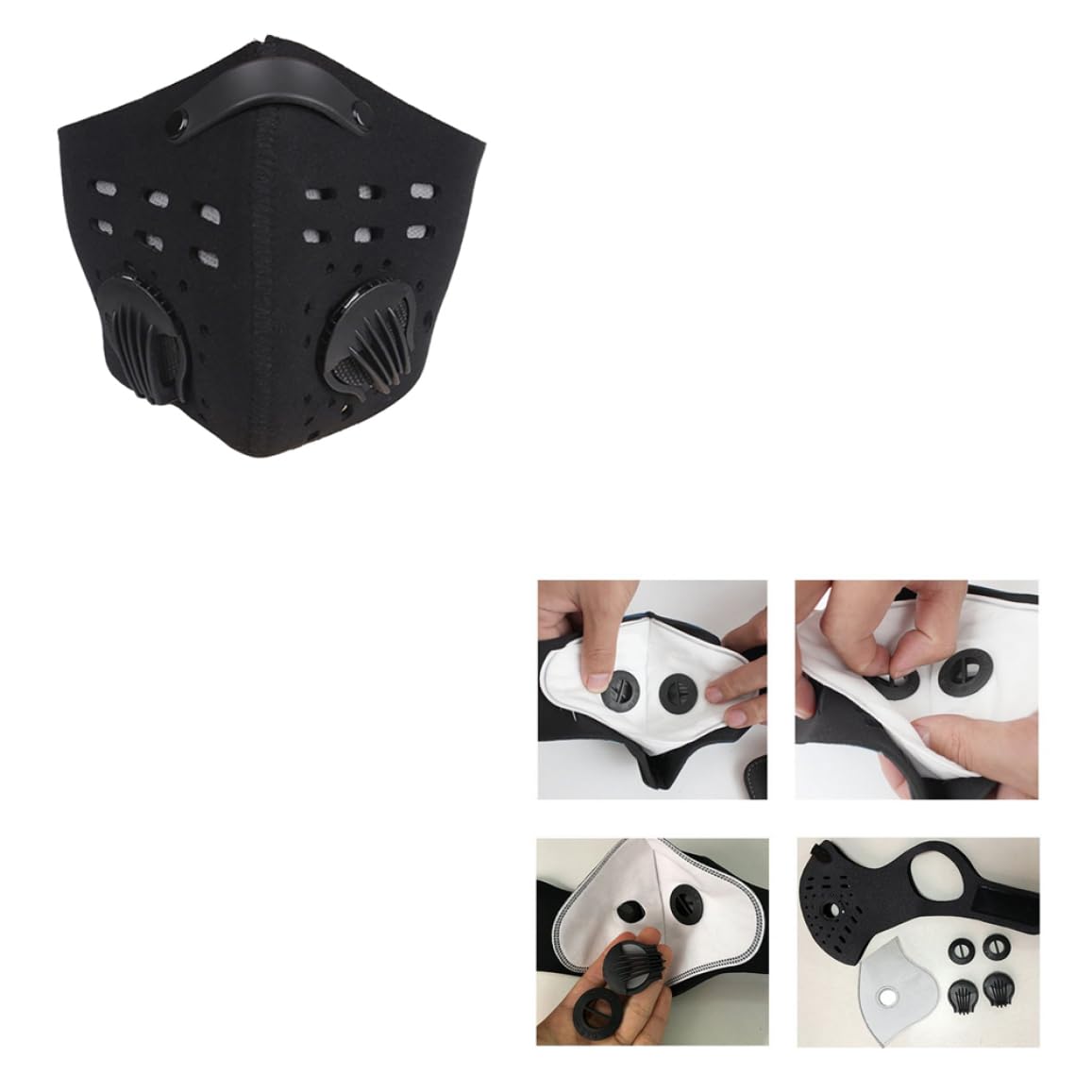Mascarilla Respiratoria, Máscara De Polvo De Carbón Activado Contaminación Alérgenos Antipolen Filtrado De Gases De Escape Facial para Correr Ciclismo Actividades Al Aire Libre Mantener Calient — view 5