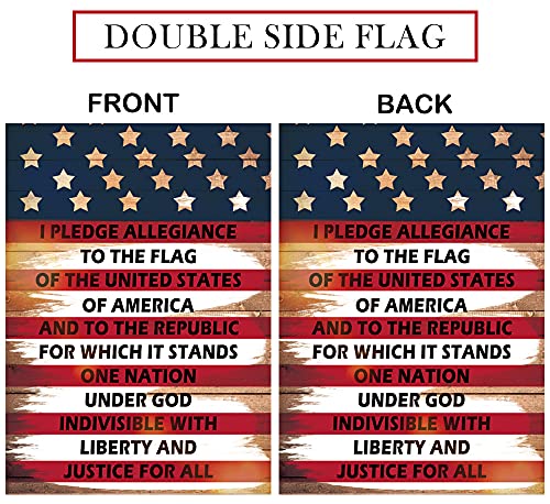 4Th Of July Garden Flag Welcome Memorial Day Usa Flags Patriotic Outdoor Decoration Vintage Burlap Vertical Double Sided Yard Decor 12.5 X 18 Inch Allengiance 714-1 #TOP1