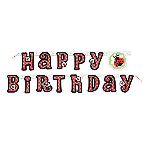 5ft Ladybug Party Happy Birthday Banner