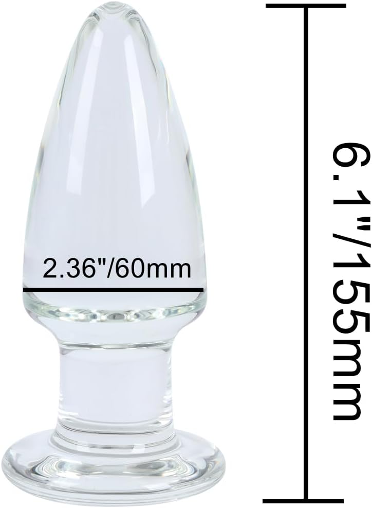 6.1" Large Glass Anal Dildo Big Crystal Butt Plug Anal Trainer Butt Expander Toy for Advanced Women Men
