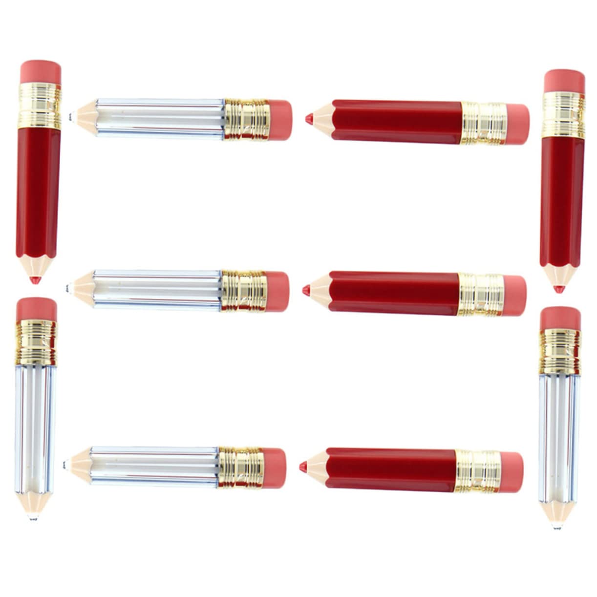2 Set Matita Vuoto Tinta Lucidalabbra Tubi Trasparenti Balsamo Lucidalabbra Trasparente Cercatore Fai Da Te Bellezza 10 pezzi * 2