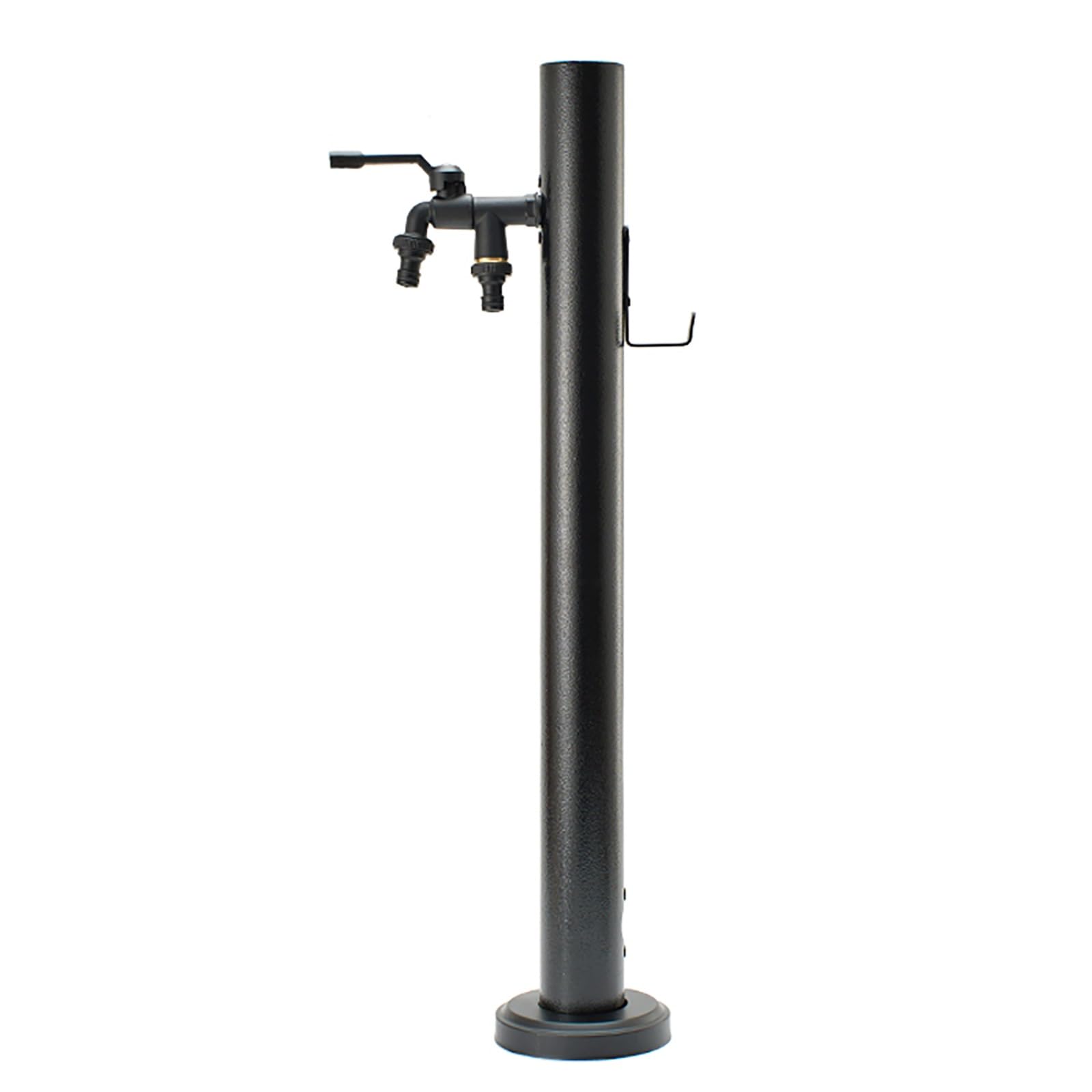 WOTZOV Faucet Water Column,Freestanding Garden Water Column Faucet With Hose Stand, Antifreeze Hydrant & Double Outlet, Perfect For Outdoor Washing And Watering，Black 2 6 * 66cm/2.4 * 26in