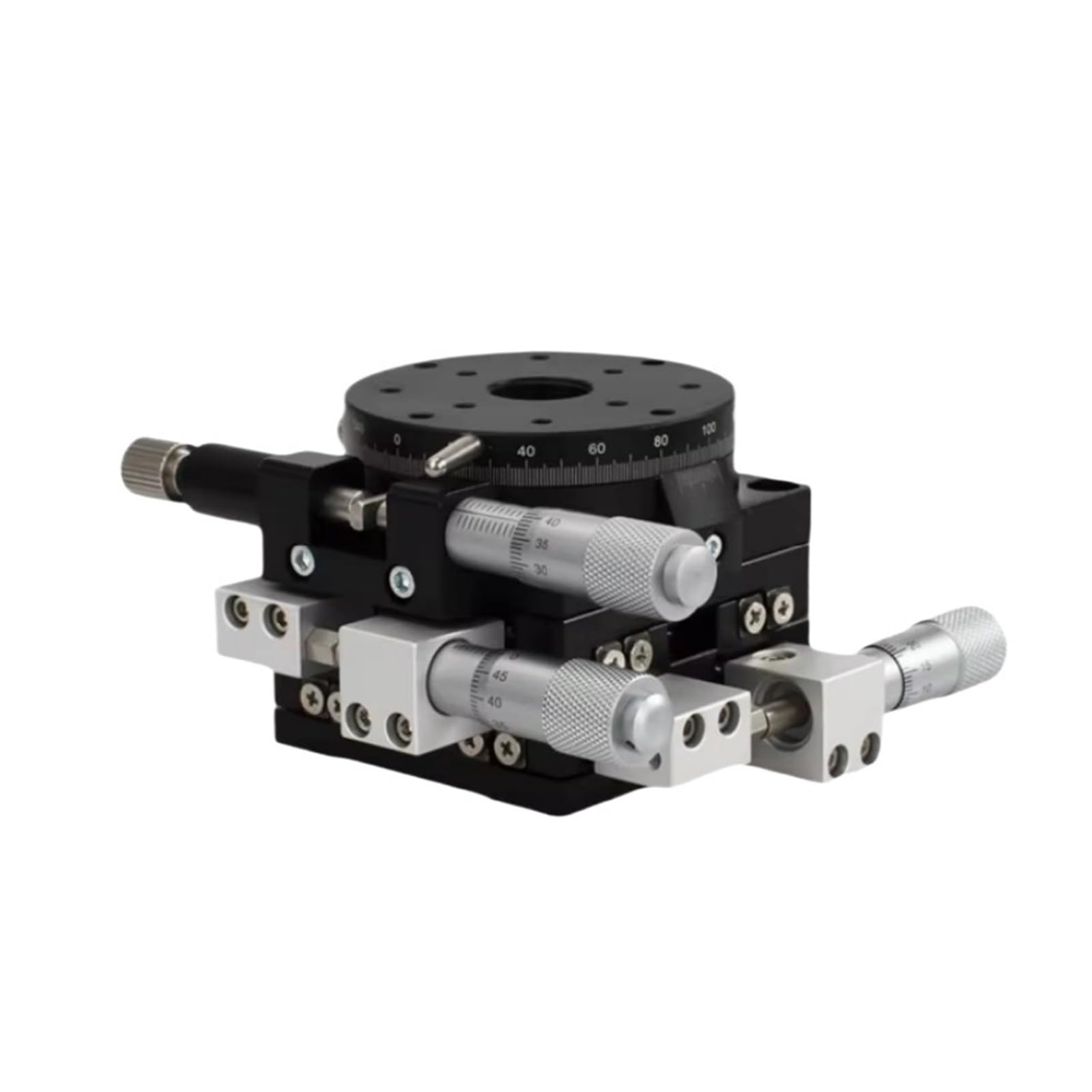 MYXJGNAIY LS60-L LS60-LM Micrometer Manual Trimming Platform Translation Table and Rotary Table Cross Rail XYR Axis 60mm(LS60-LM)