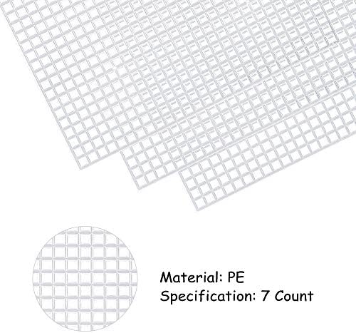 Pllieay 30 Pieces 6 Count Mesh Plastic Canvas Sheets for Embroidery, Acrylic Yarn Crafting, Knit and Crochet Projects (4.1 X 4.1 inch)