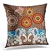 Awowee Funda de cojín de 50 x 50 cm, diseño de elefantes y flores de mandalas en color marrón, decoración del hogar, funda de almohada cuadrada para sofá de cama