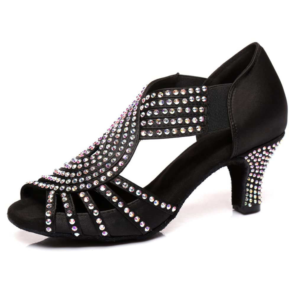 HIPPOSEUS Scarpe da Ballo per Salsa Bachata Serate Danzanti Latino Americano Donna Ballare Tacco 6 cm