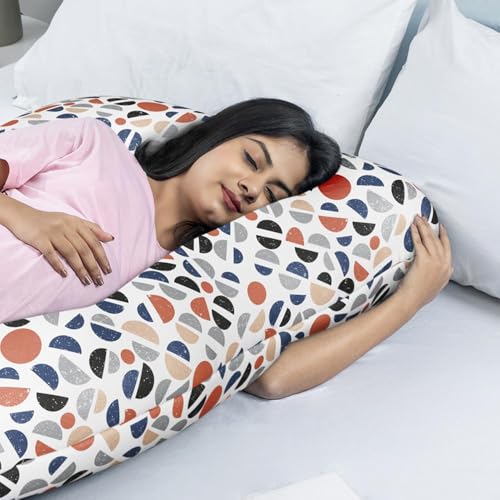 Image of Wakefit Pregnancy Pillow | 3 Month Warranty | 100% Cotton J-Shape Maternity Pillow for Pregnant Mothers, Pillow for Pregnant Women with Breathable & No Heat Fabric | Bekky
