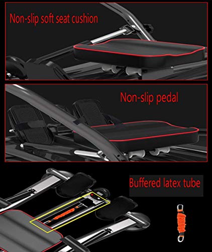 Image of Home Rowing Machine Rowing Machines for Home Use Hydraulic Rower Trainer Indoor Rower Bench Abdominal Fitness Equipment 4 Levels of Resistance Adjustment LCD Display Maximum Load 120kg