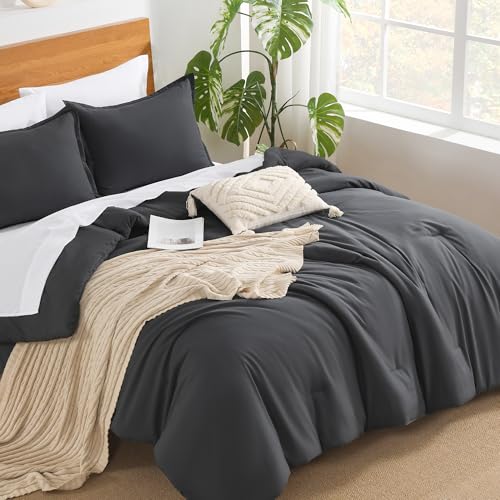 Andency Dark Grey California King Comforter Set - 7 Pieces