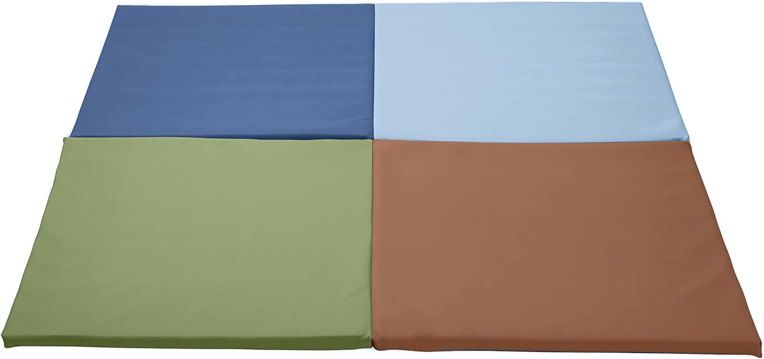 ECR4Kids SoftZone Quad Fold-N-Go Activity Mat, Folding Playmat, Contemporary