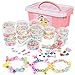 Sanlebi Niños Bricolaje Conjunto de Cuentas, 2000 PCS Abalorios para Hacer Pulseras Collares Anillos Kit Manualidades Juego de Hacer Bisuteria para Niñas