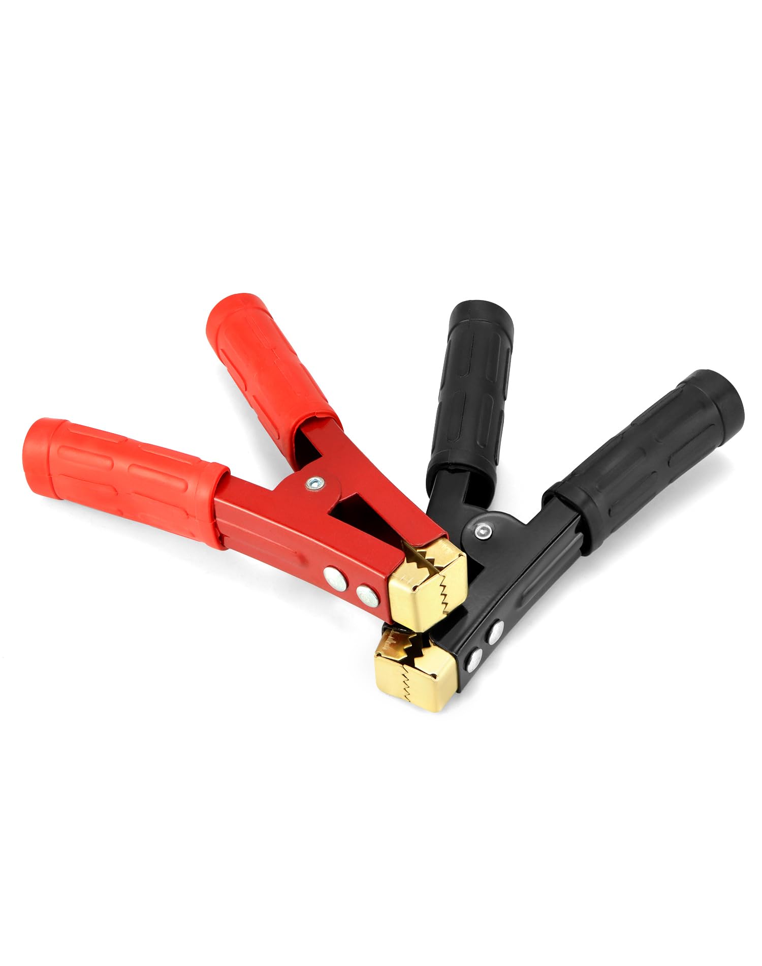 QWORK® 2 sztuki 1000 A zaciski krokodylkowe do kabli rozruchowych, zaciski krokodylkowe do akumulatora, zaciski krokodylkowe z osłoną izolacyjną do kabla rozruchowego samochodu