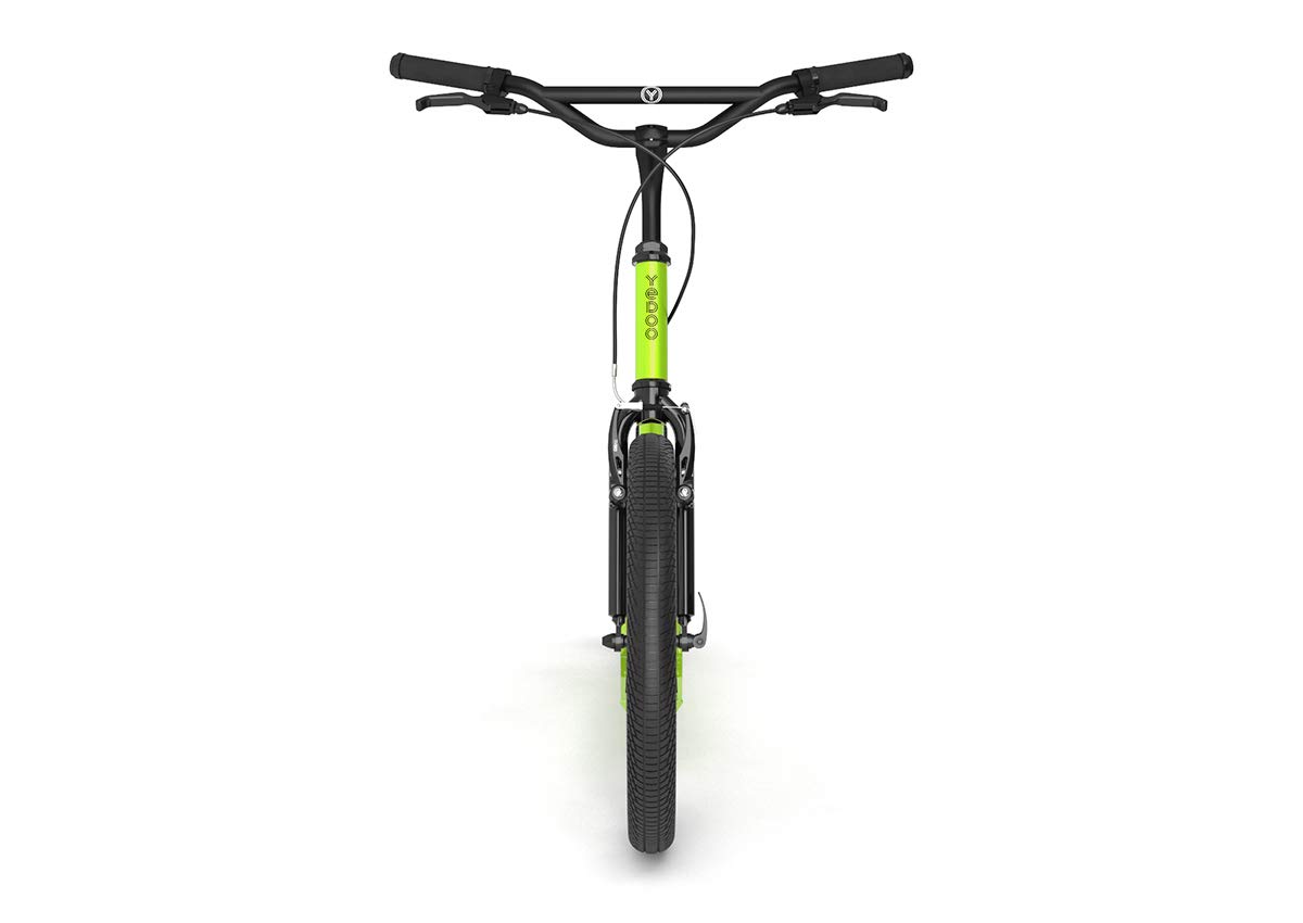 YEDOO Rodstr Tretroller - bis 150 kg, Kickscooter mit Luftreifen 20/16 - Roller Scooter für Erwachsene aus Aluminiumlegierung mit verstellbaren Lenker, Dogscooter, Gewicht 7,4 kg, grün/schwarz