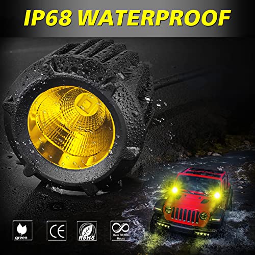 Image of 3.5 inch Round Amber LED Fog Lights 50W Combo Round Offroad Lights
