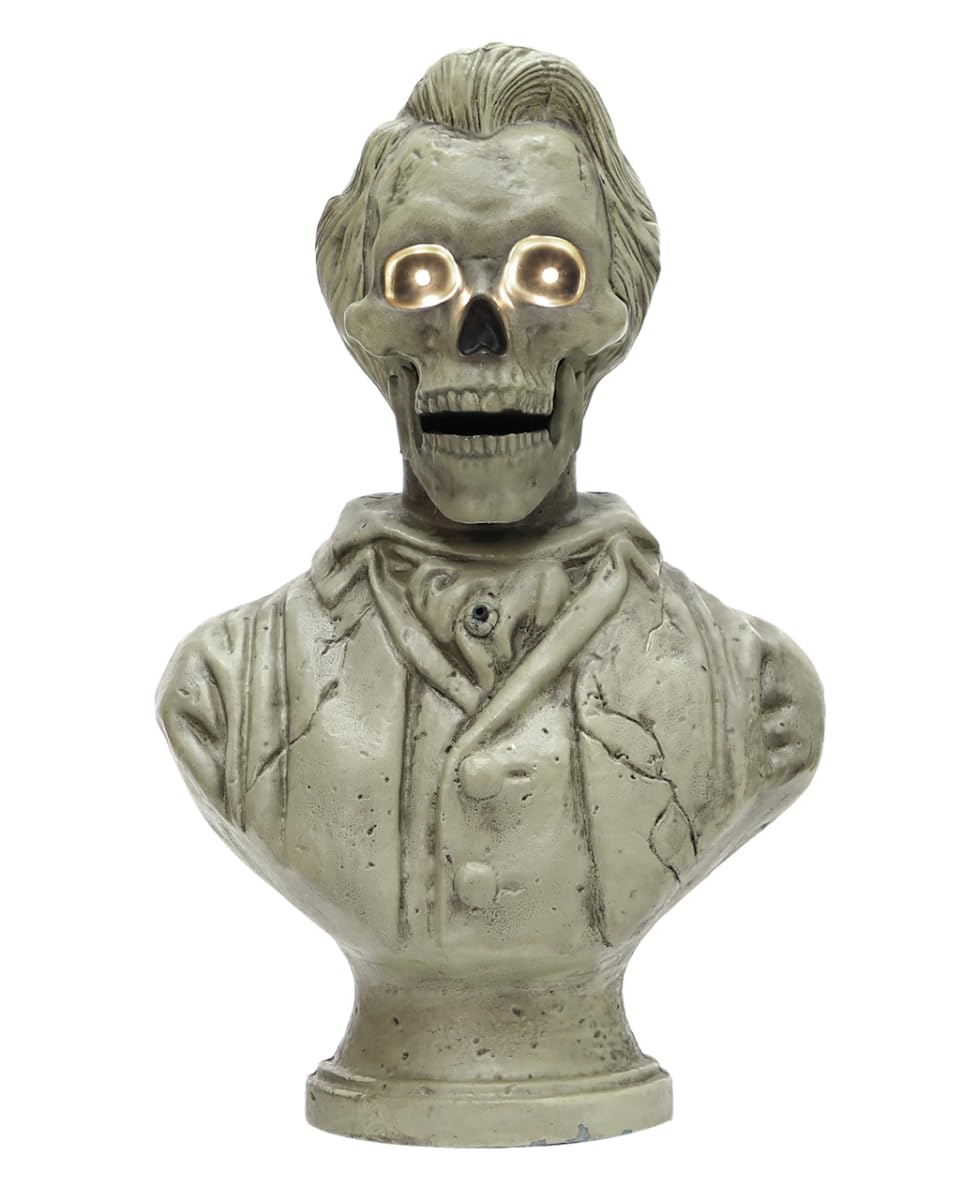 Horror-Shop Sprechende Skelett Gentleman Büste 37cm