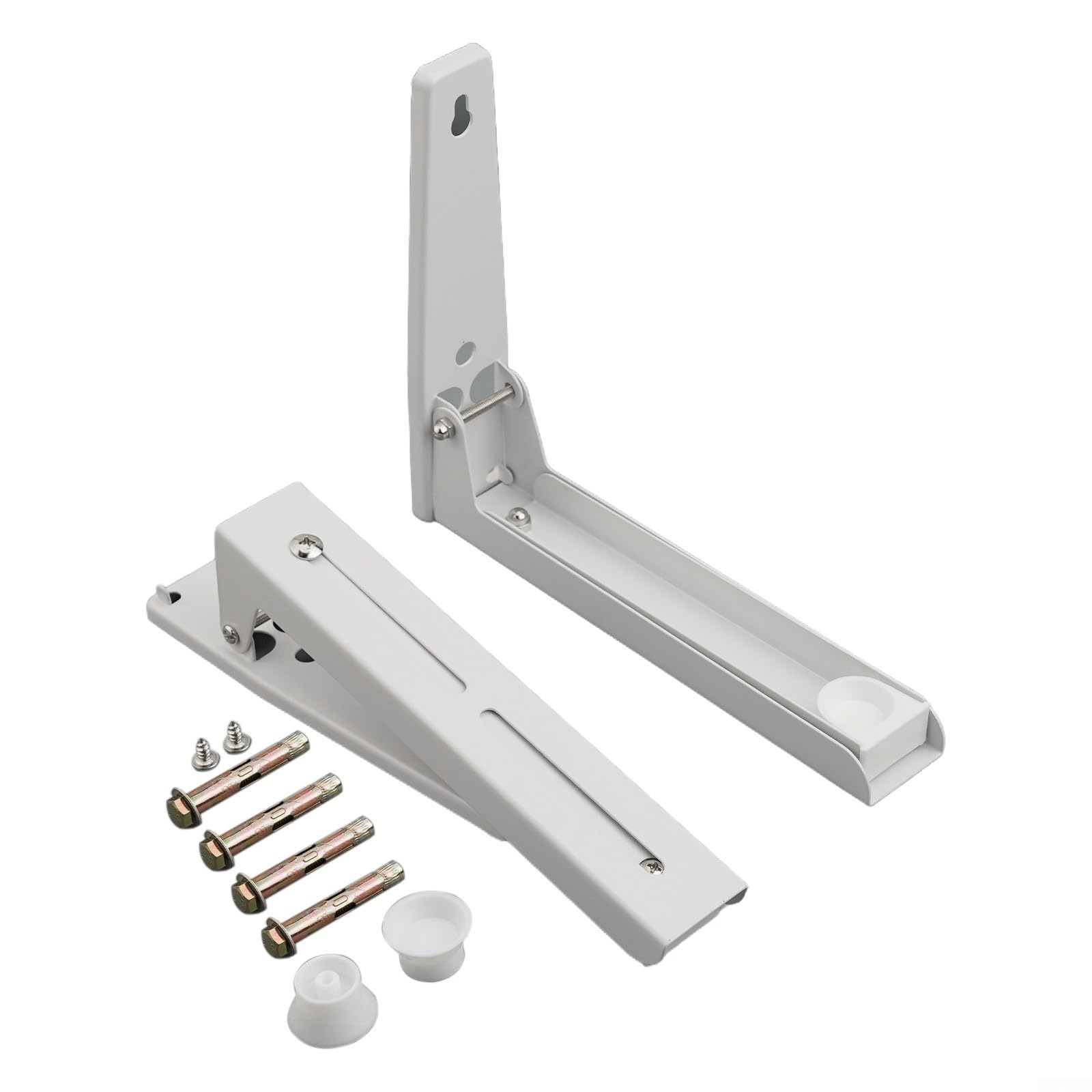Honseadek Soporte de pared para cocina, horno microondas, 400 mm, retráctil, plegable, ahorra espacio, soporte de fijación para máxima extensión, incluye acero para SC (blanco)