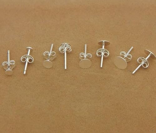 Miniatura 3 de Adabele - 10 pares de postes de plata de ley auténtica 0028in pasador de 0118in 012 pulgadas ajuste de pegamento para tablero plano pequeño con