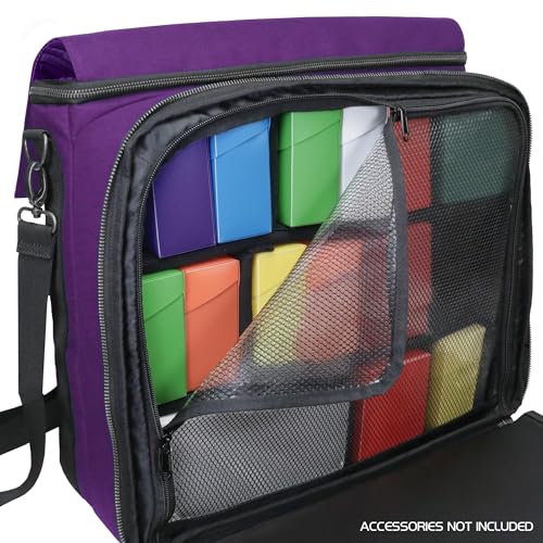 Image of ENHANCE Collector's Edition MTG Bag fits Deck Boxes, Top Loader Binder, Commander Deck, & More TCG Accessories - TCG Travel Bag with Card Defender Screen, Customizable Interior (Dragon Purple)