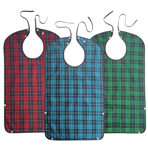 TopHomer Adult Bibs Waterproof and Breathable Clothing Protector Reusable Adult Bibs with Crumb Catcher Easy to Clean for Women Men 30.71 x 17.72 inch(Multicolor)