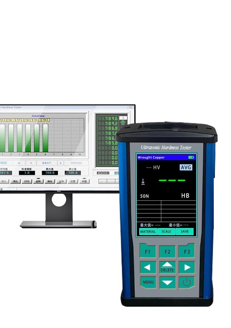 98N Ultrasonic Hardness Testers Digital Ultrasonic Hardness Durometer with 10kgf Probe Maximum Roughness Test Surface Ra<15um Accuracy ±2 ASTM-A1038 Standard