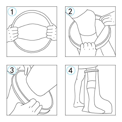 Leg Waterproof cast Cover, Adult Transparent Waterproof Leg/Foot Protector for Shower, 42 inches, Adult Long Legs