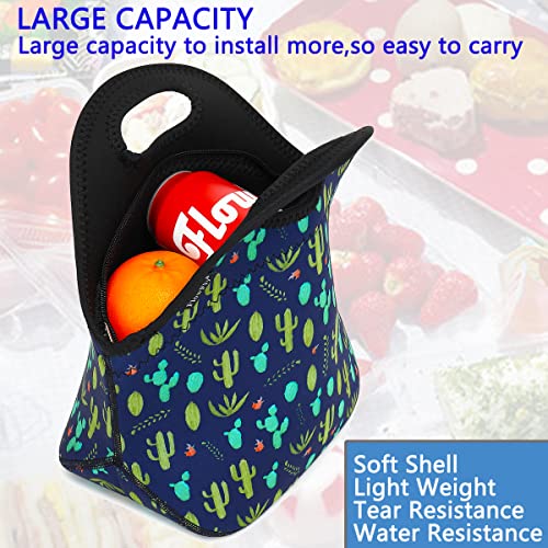 Flowfly Neoprene Lunch Tote Insulated Thermal Reusable Lunch Bag Box For Boys Men With Zipper (Cactus) #TOP3